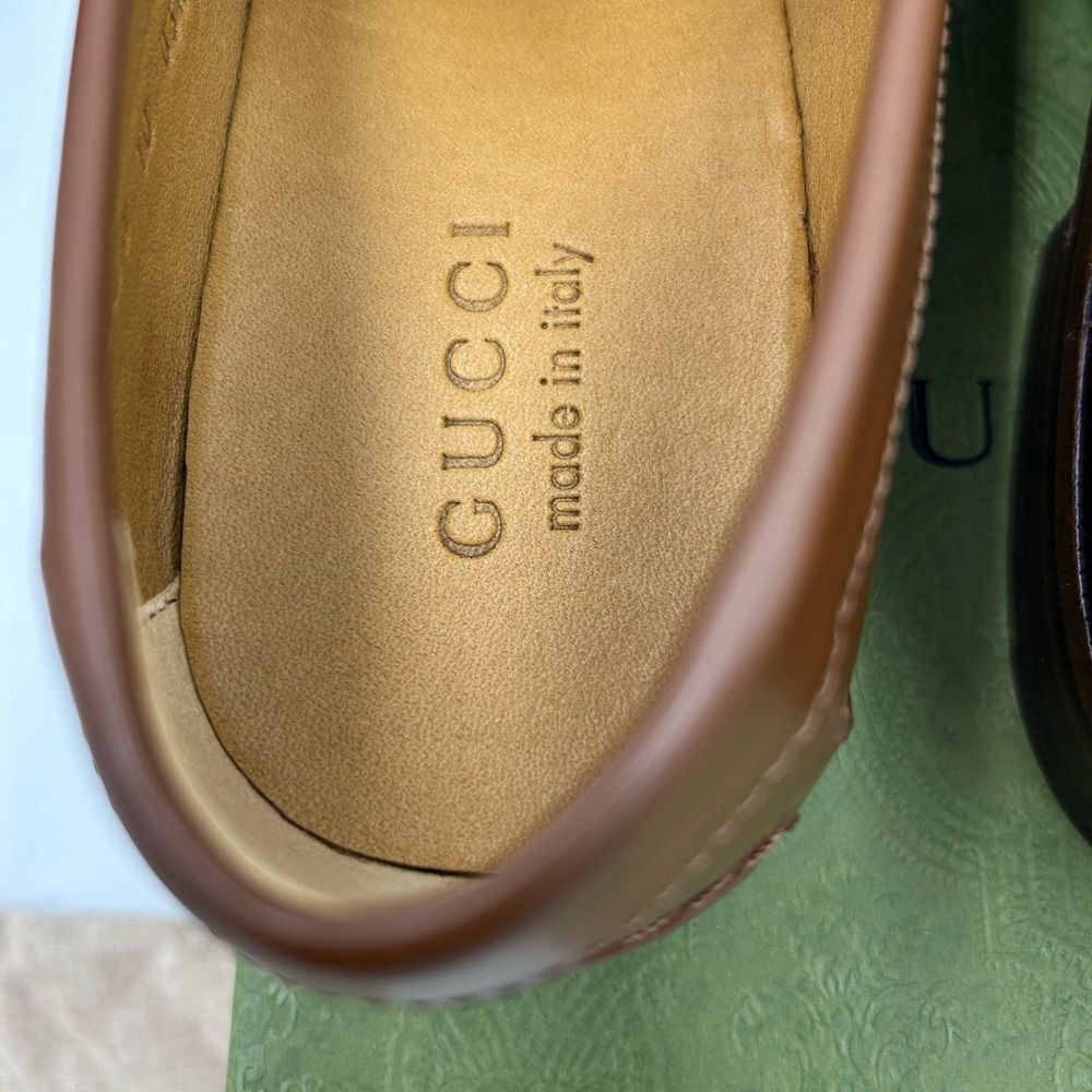 Gucci Brown Leather Loafers - Picture 7 of 9